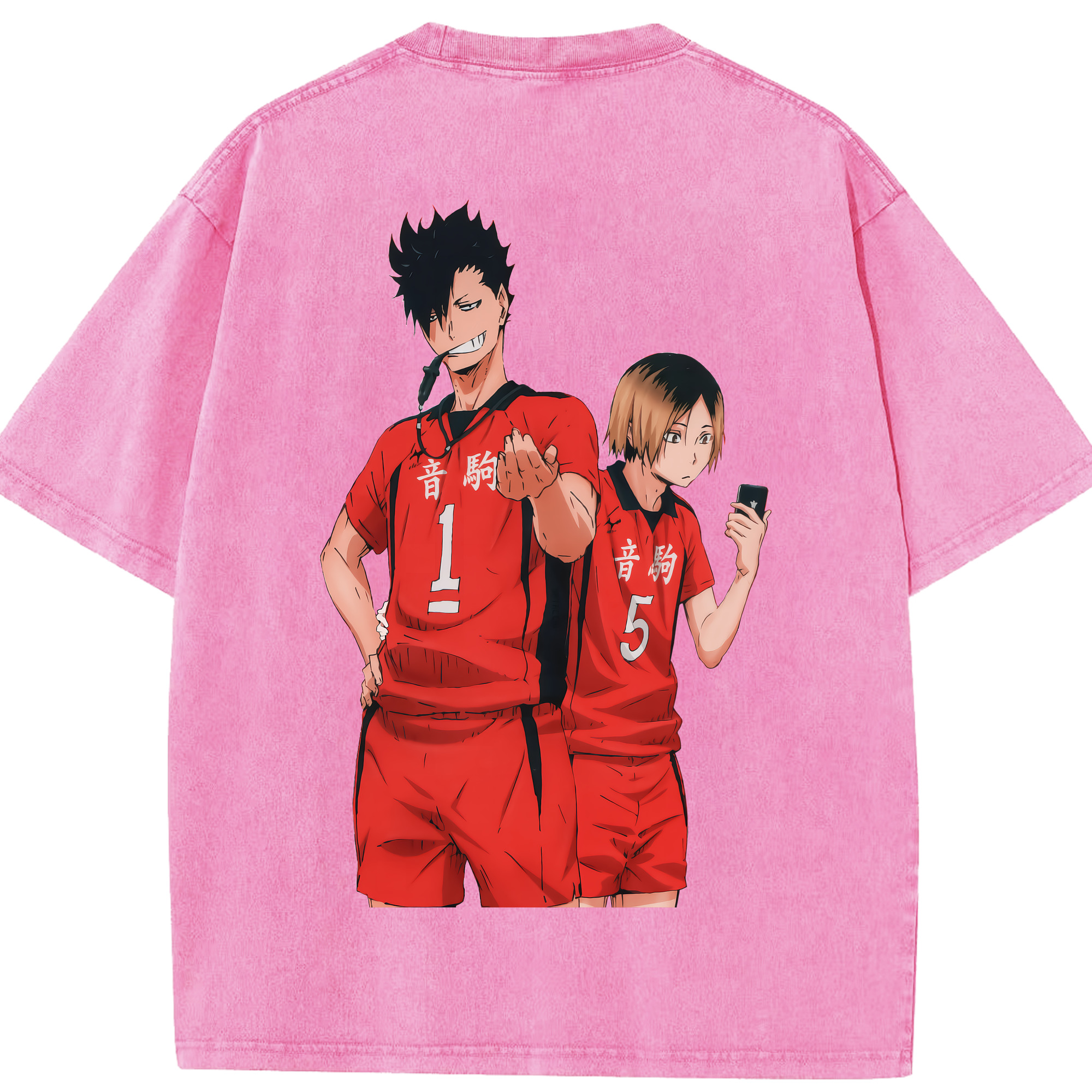（画像用） ハイキュー!! Haikyu!! 綿100% ヴィンテージ風 半袖Tシャツ（背面プリント）